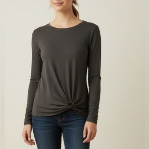Stateside $120 Gray Long Sleeve Knot Top Size S.